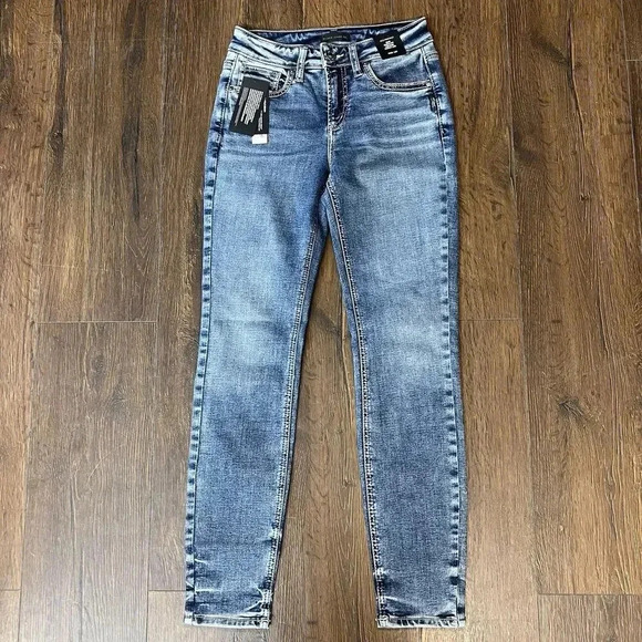 🆕 Silver Jeans Suki Curvy Fit Mid Rise Skinny Jeans SZ 26/2 - Picture 3 of 7
